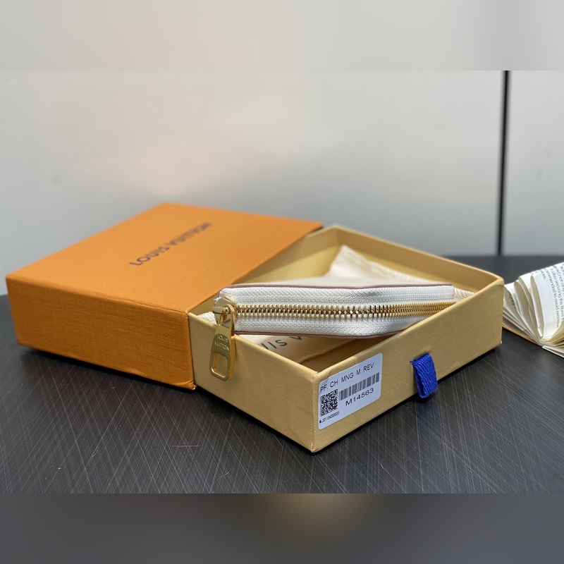 M14563奶油色 絲印全皮單拉鍊零錢包 Zippy 拉鍊零錢 此款 Zippy