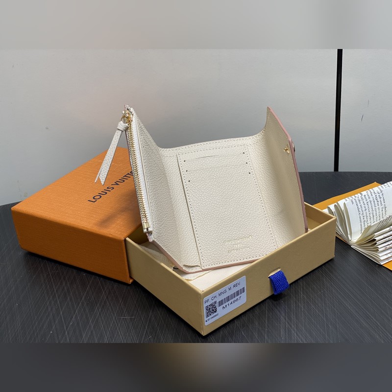 M14967奶油色 絲印全皮三折錢包 Victorine 錢夾 本款 Victo