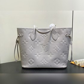 M45685 M13758香芋紫 全皮壓花購(gòu)物袋系列 Neverfull 中號(hào)手