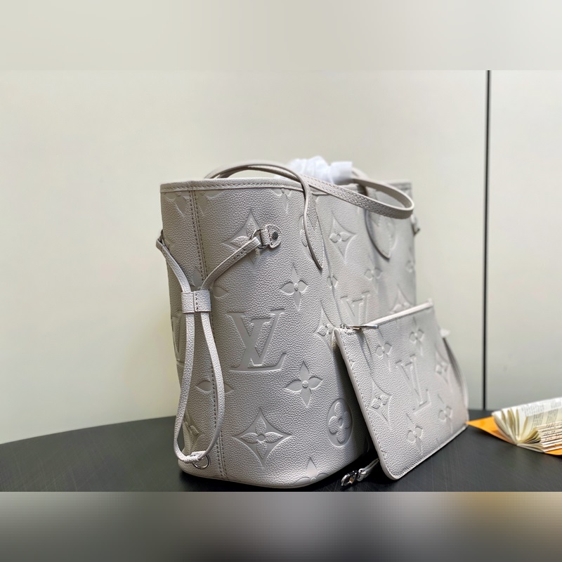 M45685 M13758香芋紫 全皮壓花購物袋系列 Neverfull 中號手