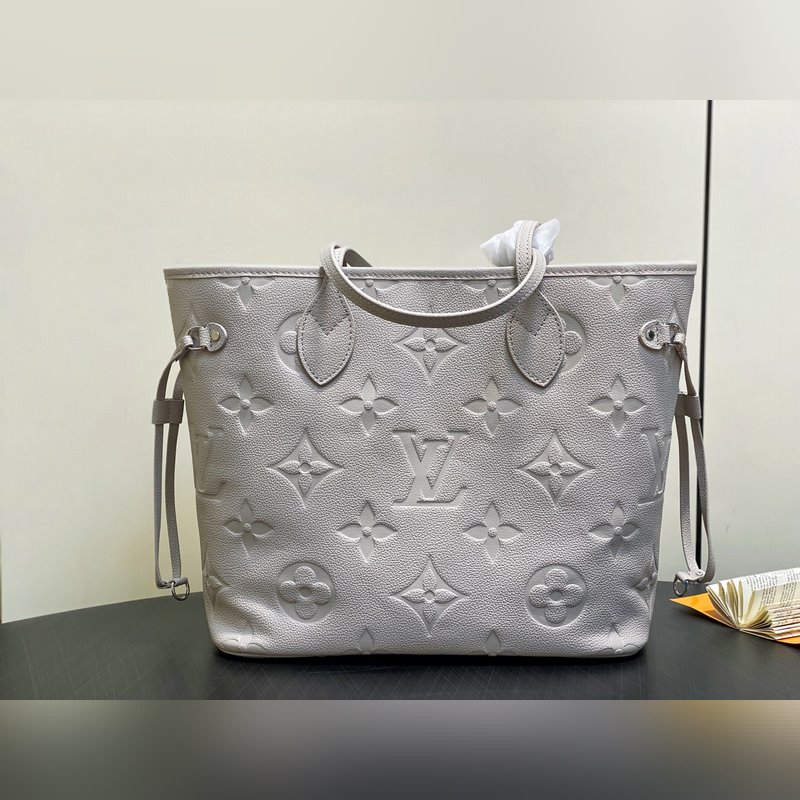 M45685 M13758香芋紫 全皮壓花購物袋系列 Neverfull 中號手