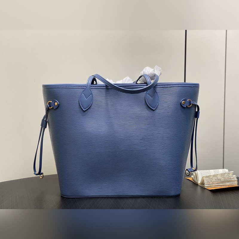 M14856灰藍色 水波紋購物袋 NEW Neverfull MM 手袋 Nev