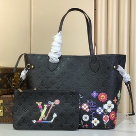 頂級(jí)原單[NEVERFULL 中號(hào)手袋]M45686 13675黑色/太陽花(村