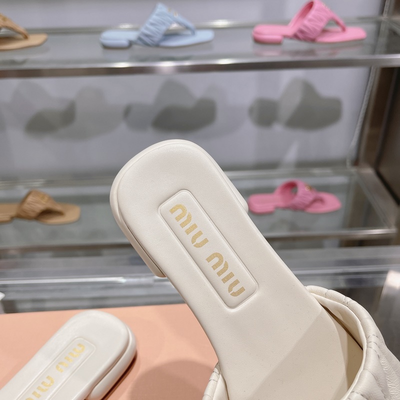 miumiu2026ss春夏新款平底小羊皮涼鞋拖鞋 頂級版本 ---------