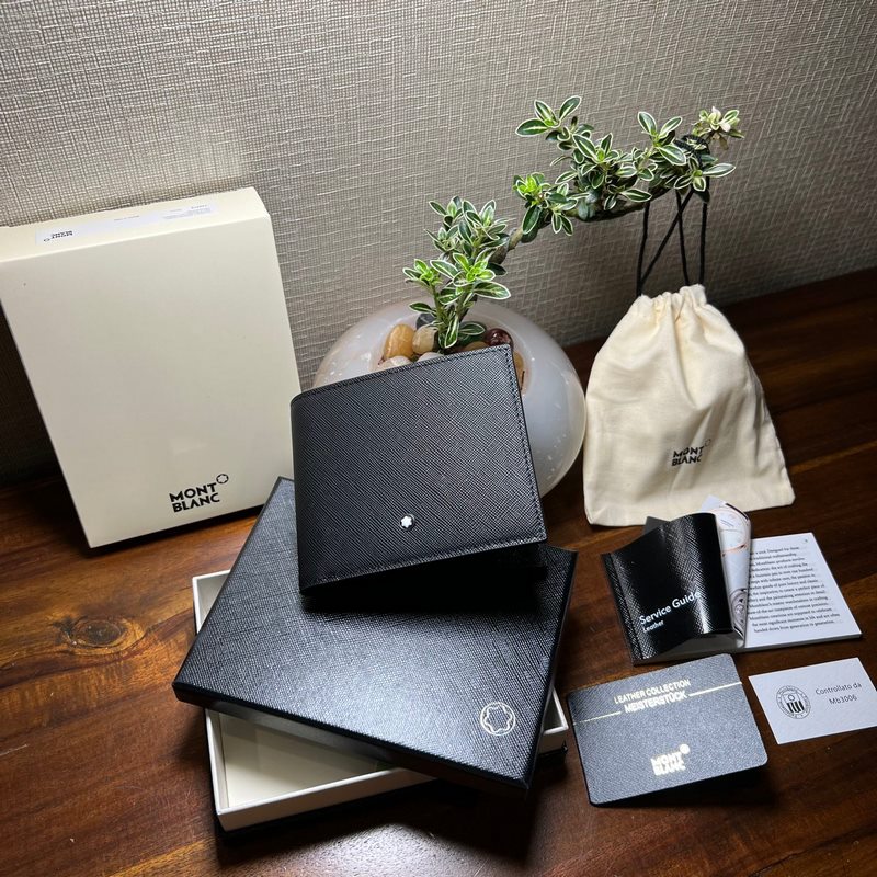 全新630 MONTBLANC萬寶龍專櫃同步匠心系列12卡位錢夾 經典黑 型號：