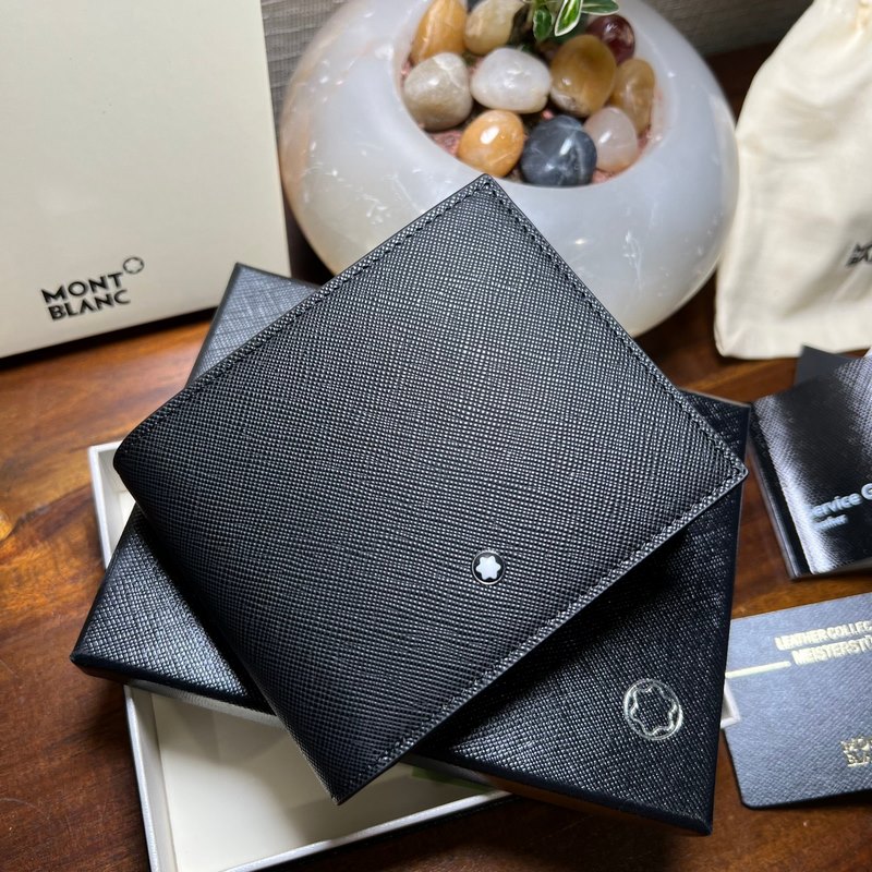 全新630 MONTBLANC萬寶龍專櫃同步匠心系列12卡位錢夾 經典黑 型號：