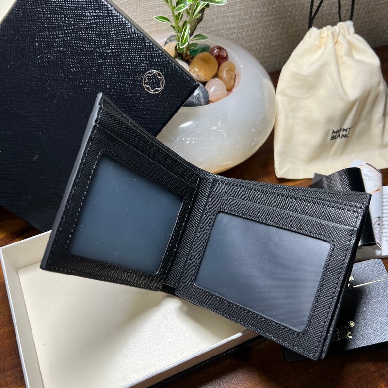 全新630 MONTBLANC萬寶龍專櫃同步匠心系列12卡位錢夾 經典黑 型號：