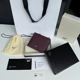 MONTBLANC 全新萬寶龍匠心系列6卡位錢包  多爾波紅 型號：MB199