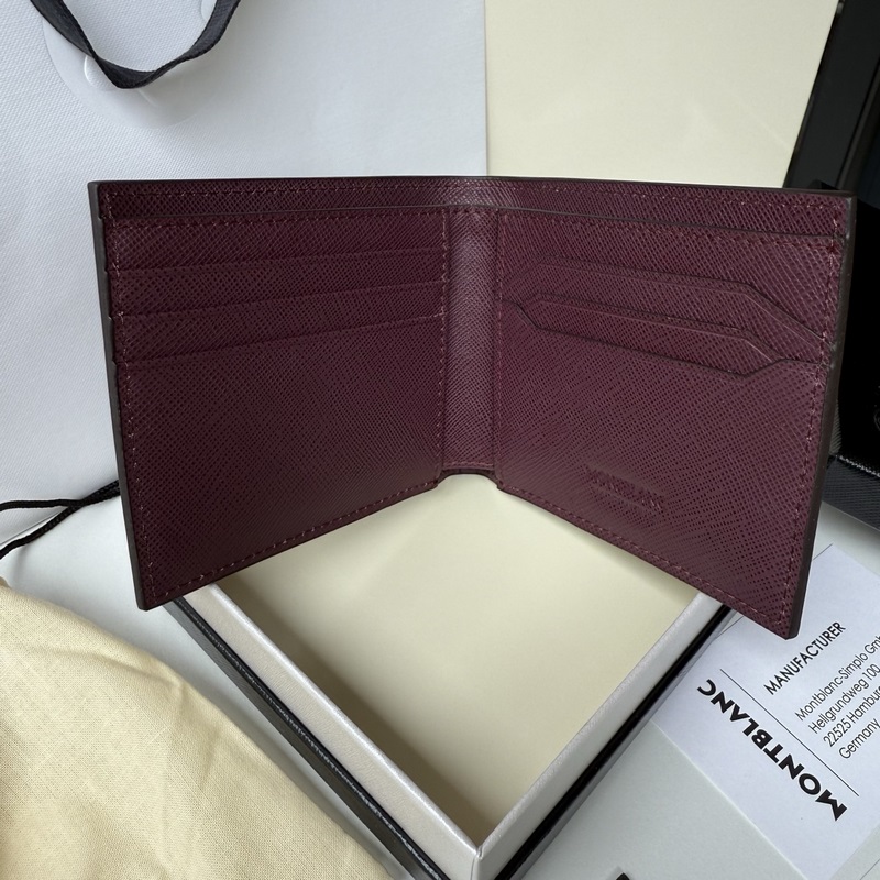 MONTBLANC 全新萬寶龍匠心系列6卡位錢包  多爾波紅 型號：MB199