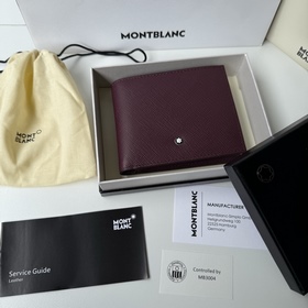 MONTBLANC 全新萬寶龍匠心系列6卡位錢包  多爾波紅 型號：MB199