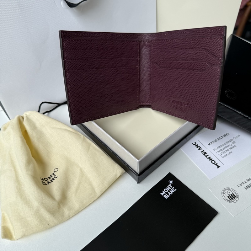 MONTBLANC 全新萬寶龍匠心系列6卡位錢包  多爾波紅 型號：MB199