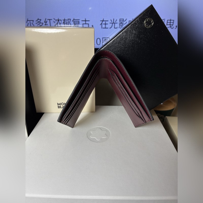 MONTBLANC全新萬寶龍風尚3.0系列6卡位雙色錢夾(經典黑配波爾多紅) 型