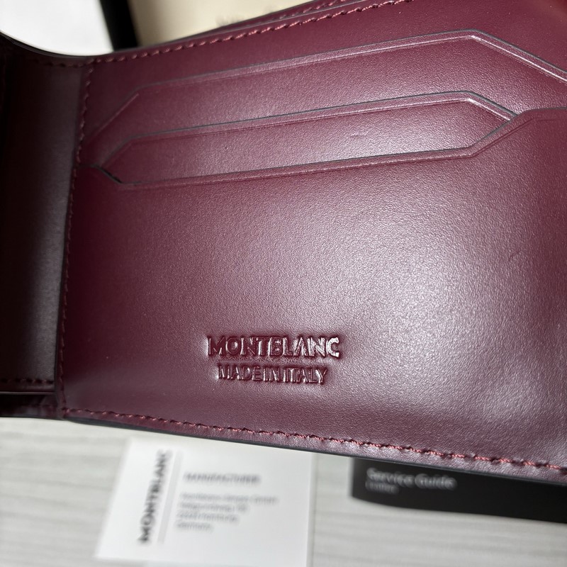 MONTBLANC全新萬寶龍風尚3.0系列6卡位雙色錢夾(經典黑配波爾多紅) 型