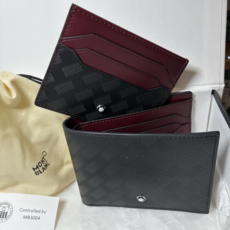 MONTBLANC全新萬寶龍風尚3.0系列6卡位雙色錢夾(經典黑配波爾多紅) 型