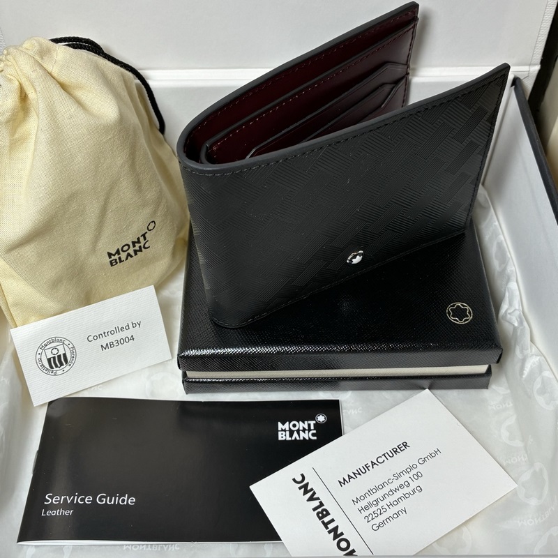 MONTBLANC全新萬寶龍風尚3.0系列6卡位雙色錢夾(經典黑配波爾多紅) 型