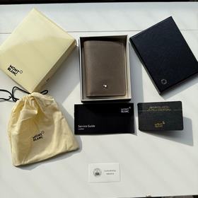 630 MONTBLANC萬寶龍專櫃同步匠心系列 5卡位小錢夾 地中海棕 型號：