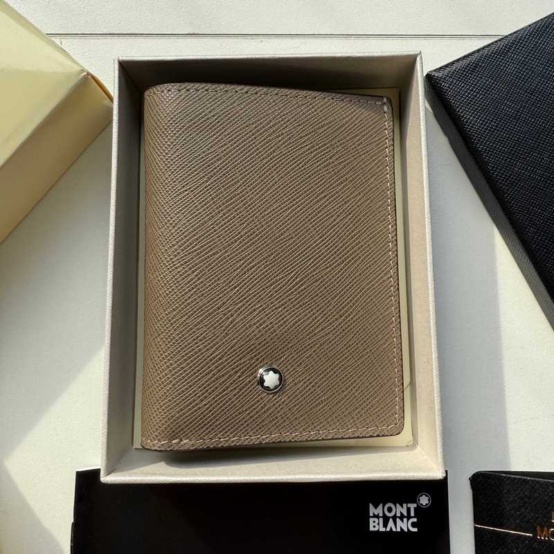 630 MONTBLANC萬寶龍專櫃同步匠心系列 5卡位小錢夾 地中海棕 型號：