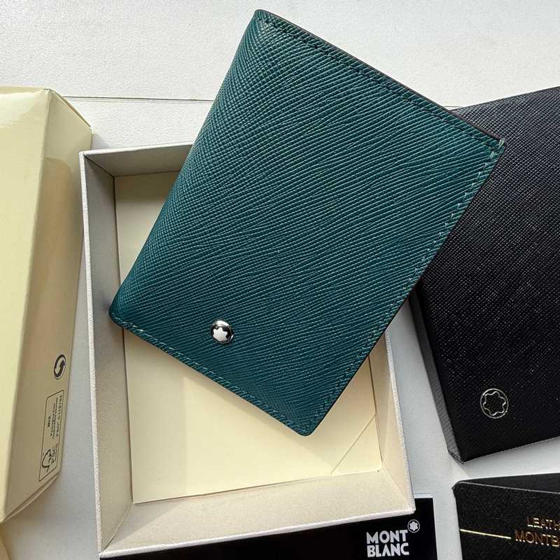630 MONTBLANC萬寶龍專櫃同步匠心系列 5卡位小錢夾 地中海藍 型號：