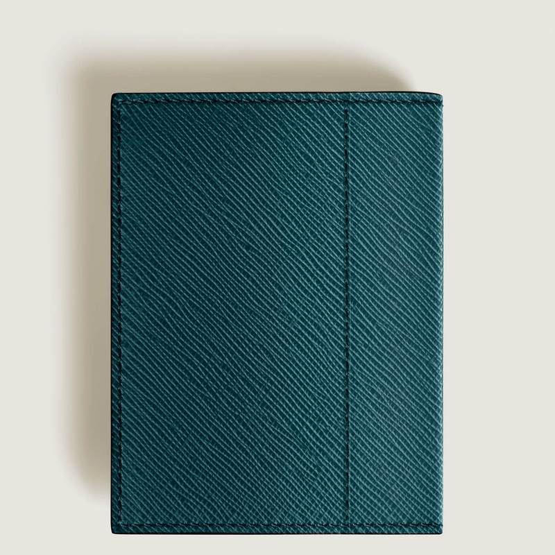 630 MONTBLANC萬寶龍專櫃同步匠心系列 5卡位小錢夾 地中海藍 型號：