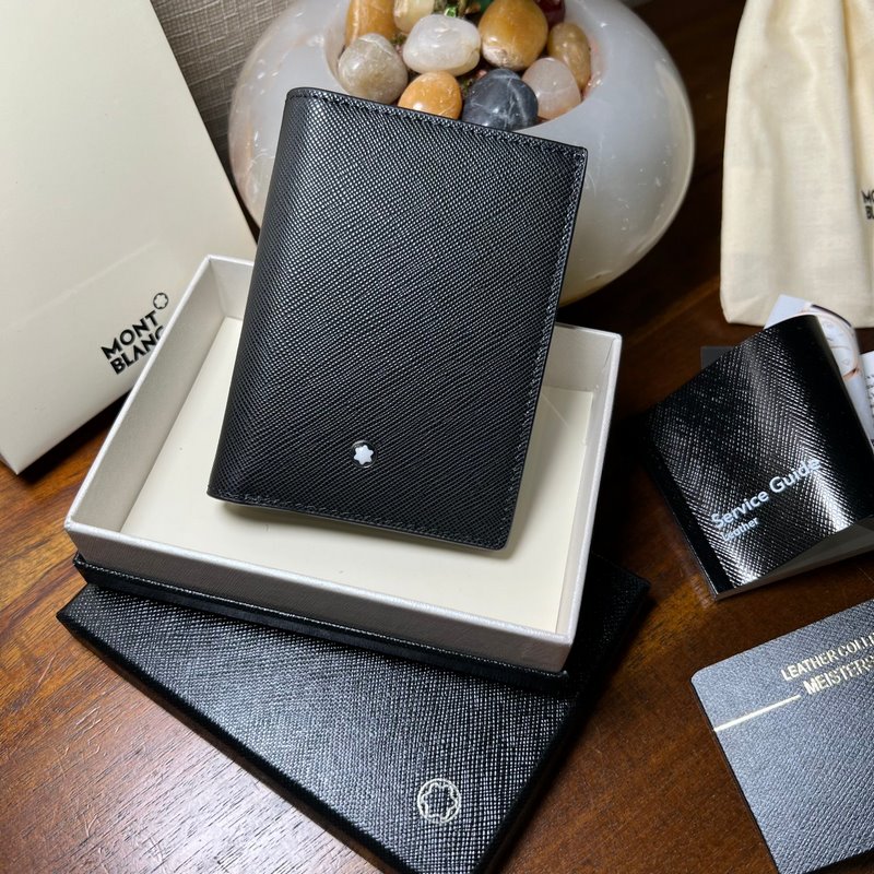 全新630 MONTBLANC萬寶龍專櫃同步匠心系列小錢夾經典黑 型號：1303