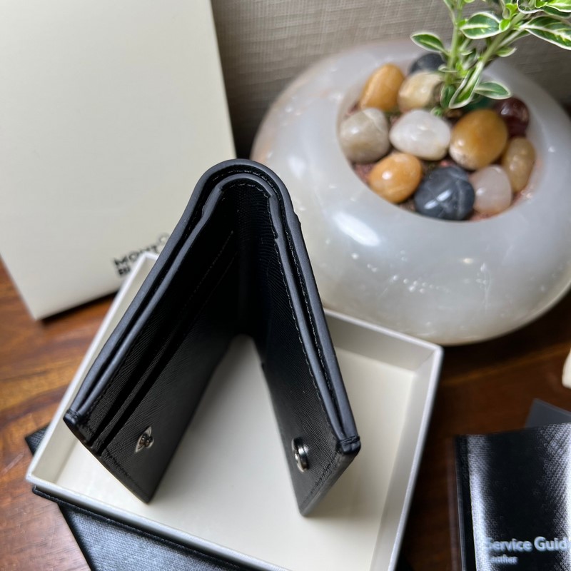 全新630 MONTBLANC萬寶龍專櫃同步匠心系列小錢夾經典黑 型號：1303