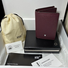 MONTBLANC 萬寶龍匠心系列4卡位卡片夾 波爾多紅 型號：MB199377