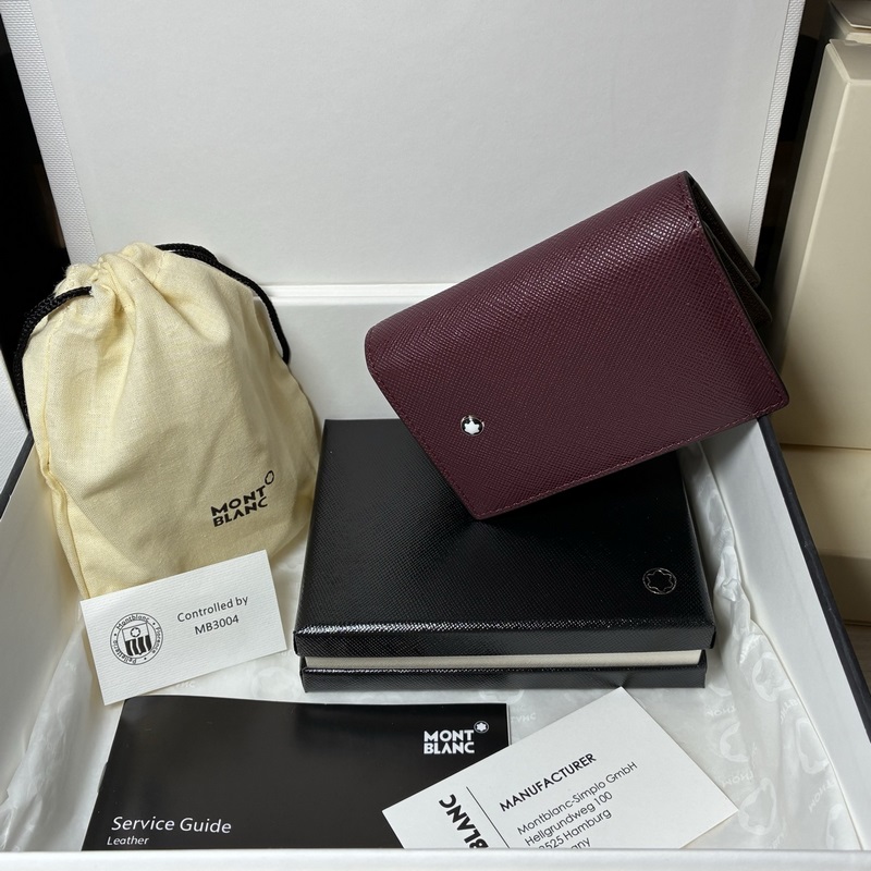 MONTBLANC 萬寶龍匠心系列4卡位卡片夾 波爾多紅 型號：MB199377