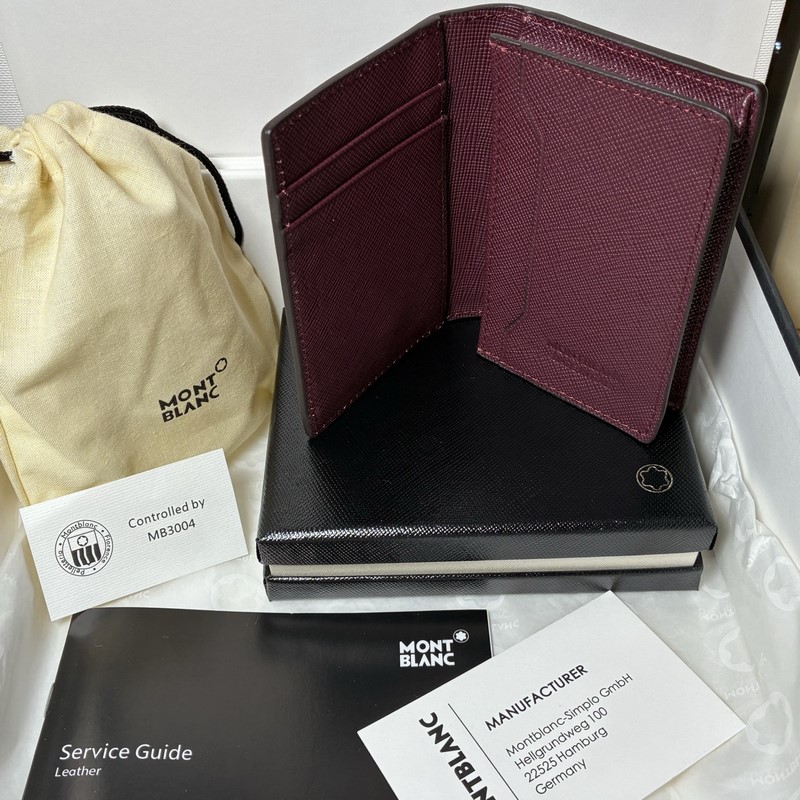 MONTBLANC 萬寶龍匠心系列4卡位卡片夾 波爾多紅 型號：MB199377