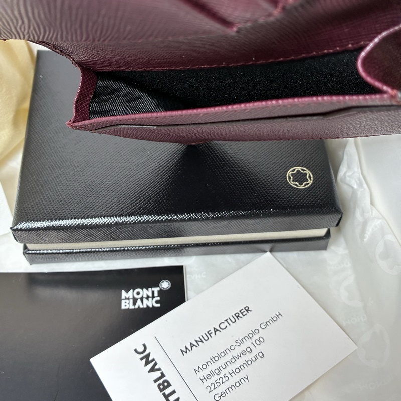 MONTBLANC 萬寶龍匠心系列4卡位卡片夾 波爾多紅 型號：MB199377