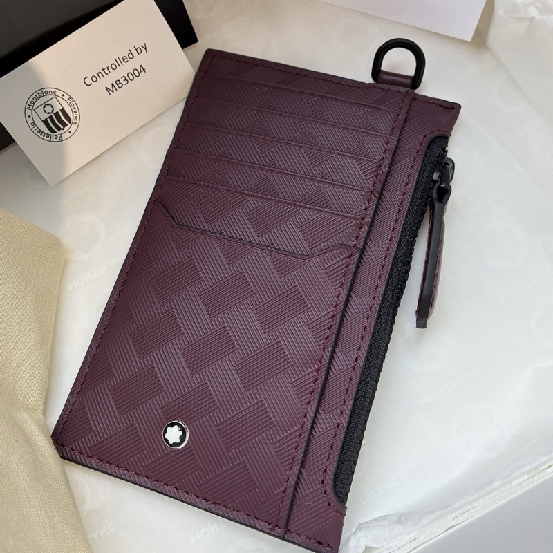 MONTBLANC全新萬寶龍風尚3.0系列8卡位拉鍊卡片夾 波爾多紅 型號：MB