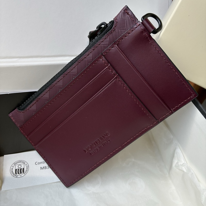 MONTBLANC全新萬寶龍風尚3.0系列8卡位拉鍊卡片夾 波爾多紅 型號：MB