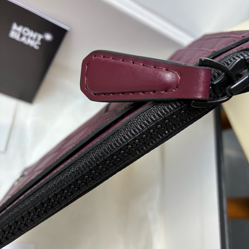 MONTBLANC全新萬寶龍風尚3.0系列8卡位拉鍊卡片夾 波爾多紅 型號：MB