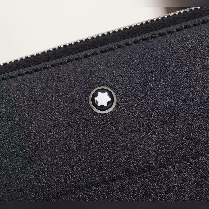 MONTBL NC萬寶龍軟皮系列手拿包經(jīng)典黑 型號：MB131239# 材質(zhì)：純