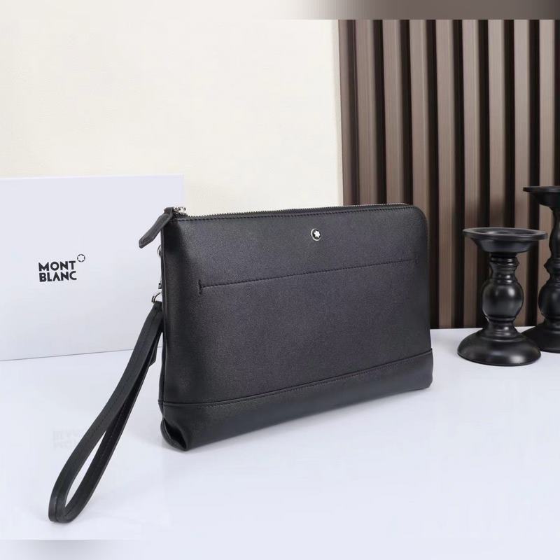 MONTBL NC萬寶龍軟皮系列手拿包經(jīng)典黑 型號：MB131239# 材質(zhì)：純