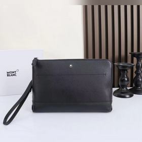 MONTBL NC萬寶龍軟皮系列手拿包經(jīng)典黑 型號：MB131239# 材質(zhì)：純
