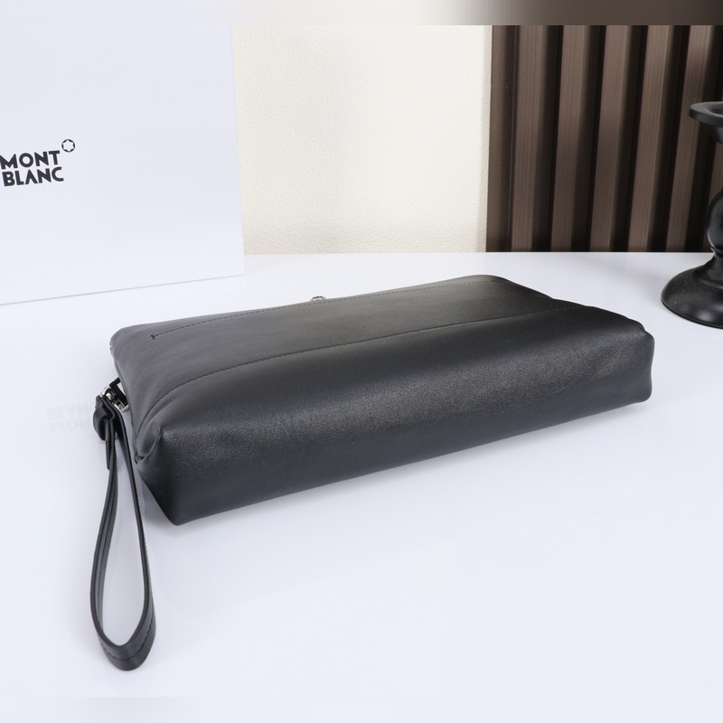 MONTBL NC萬寶龍軟皮系列手拿包經(jīng)典黑 型號：MB131239# 材質(zhì)：純