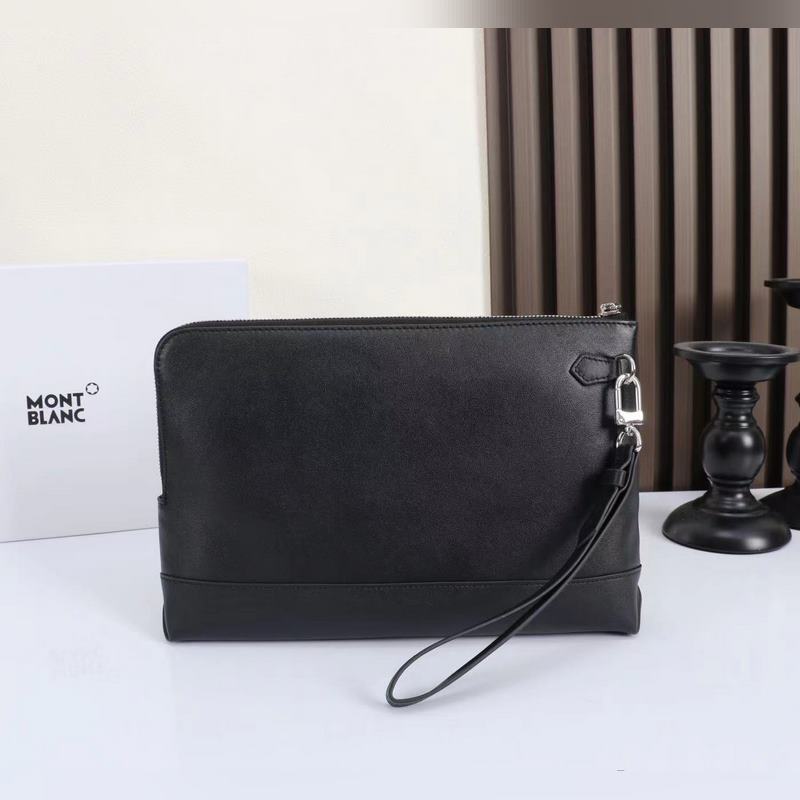 MONTBL NC萬寶龍軟皮系列手拿包經(jīng)典黑 型號：MB131239# 材質(zhì)：純