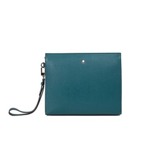 630 MONTBLANC萬寶龍專櫃同步匠心系列手拿包 地中海藍(lán) 型號：1988