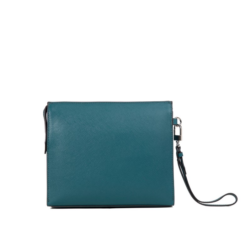 630 MONTBLANC萬寶龍專櫃同步匠心系列手拿包 地中海藍 型號：1988