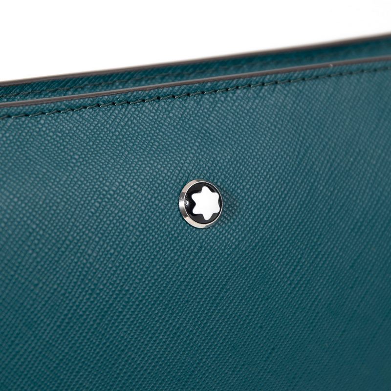 630 MONTBLANC萬寶龍專櫃同步匠心系列手拿包 地中海藍 型號：1988