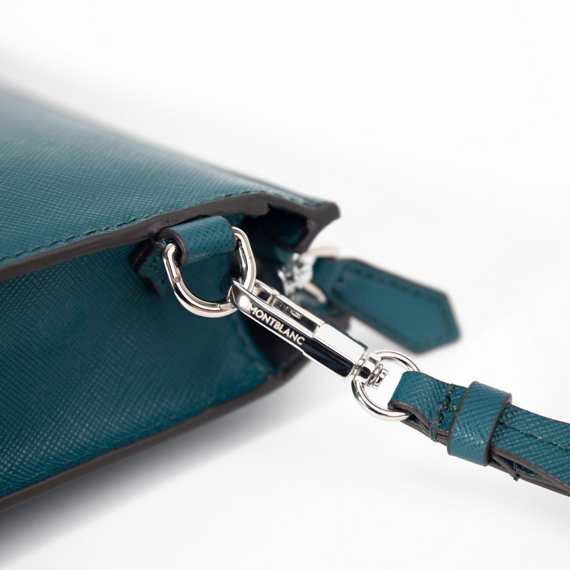 630 MONTBLANC萬寶龍專櫃同步匠心系列手拿包 地中海藍 型號：1988
