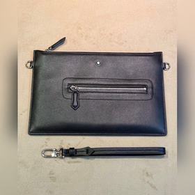 [東莞廠特級]萬寶龍大班軟皮系列牛皮男士超薄版手拿包，經(jīng)典黑色，這款 軟皮系列手