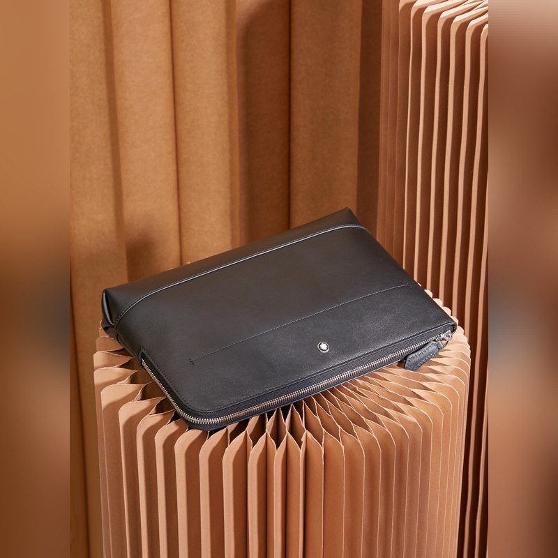 萬寶龍 大班軟皮系列手拿包經典黑 型號131239 完美細節 實打實 打造的精髓