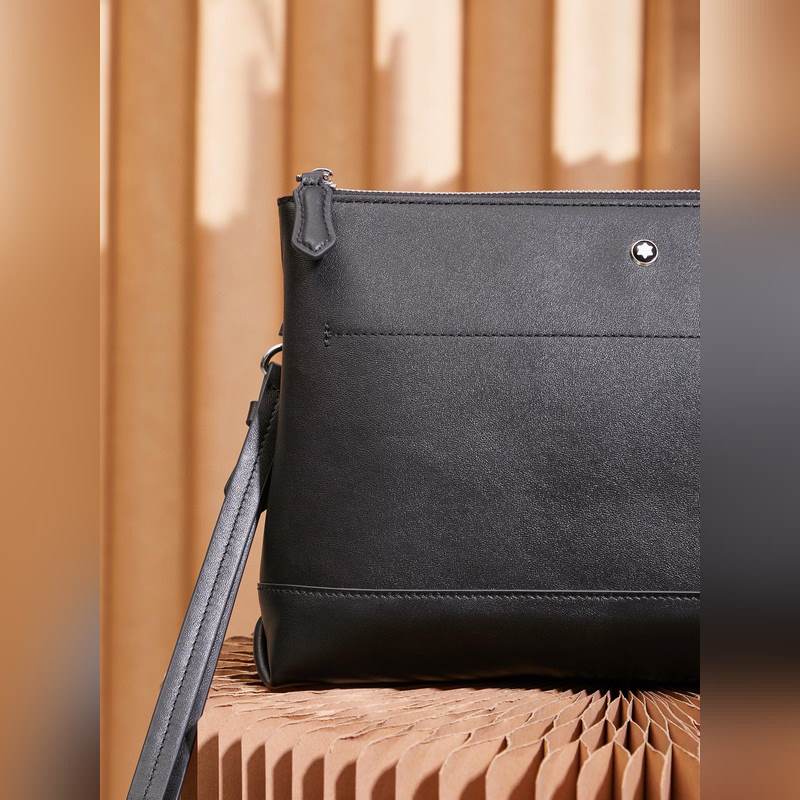 萬寶龍 大班軟皮系列手拿包經典黑 型號131239 完美細節 實打實 打造的精髓