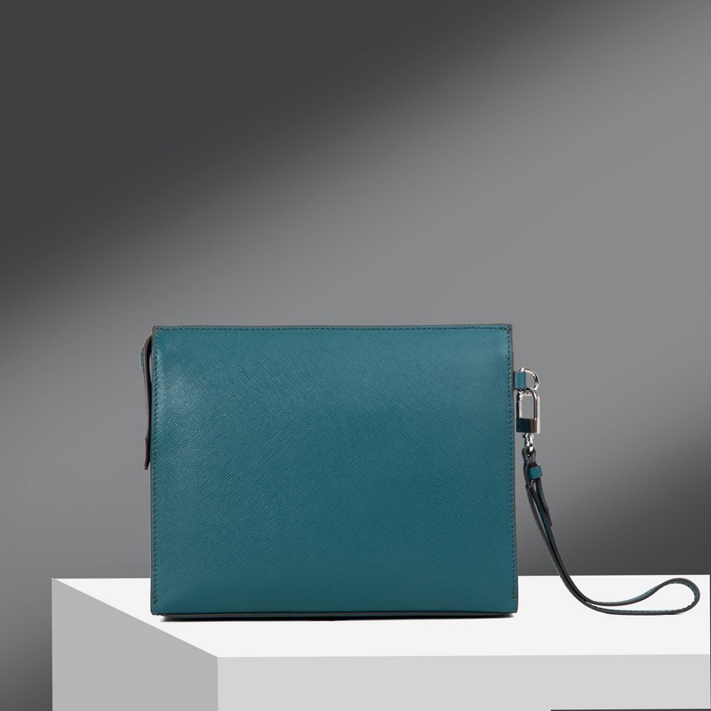 630 MONTBLANC萬寶龍專櫃同步匠心系列手拿包 地中海藍 型號：1988