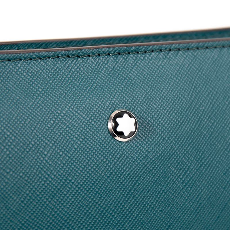 630 MONTBLANC萬寶龍專櫃同步匠心系列手拿包 地中海藍 型號：1988