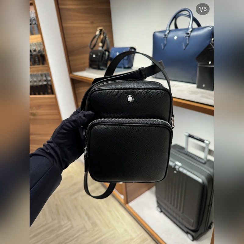 MONTBLANC 全新萬寶龍匠心系列郵差包 經典黑 型號：MB198165 材