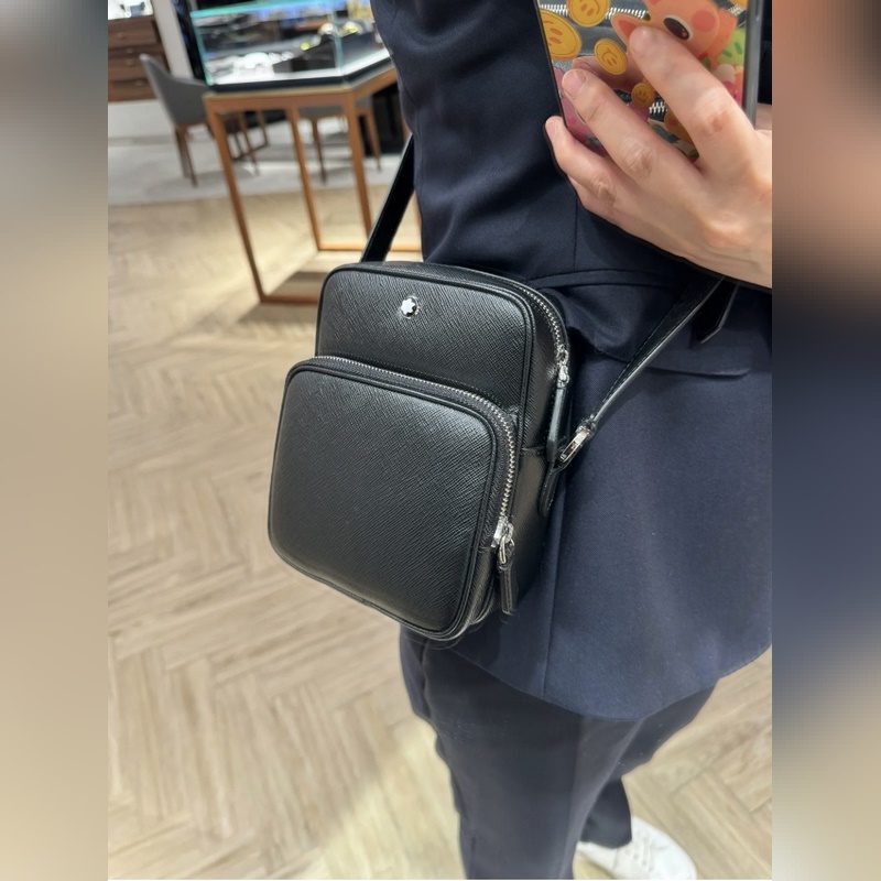 MONTBLANC 全新萬寶龍匠心系列郵差包 經典黑 型號：MB198165 材
