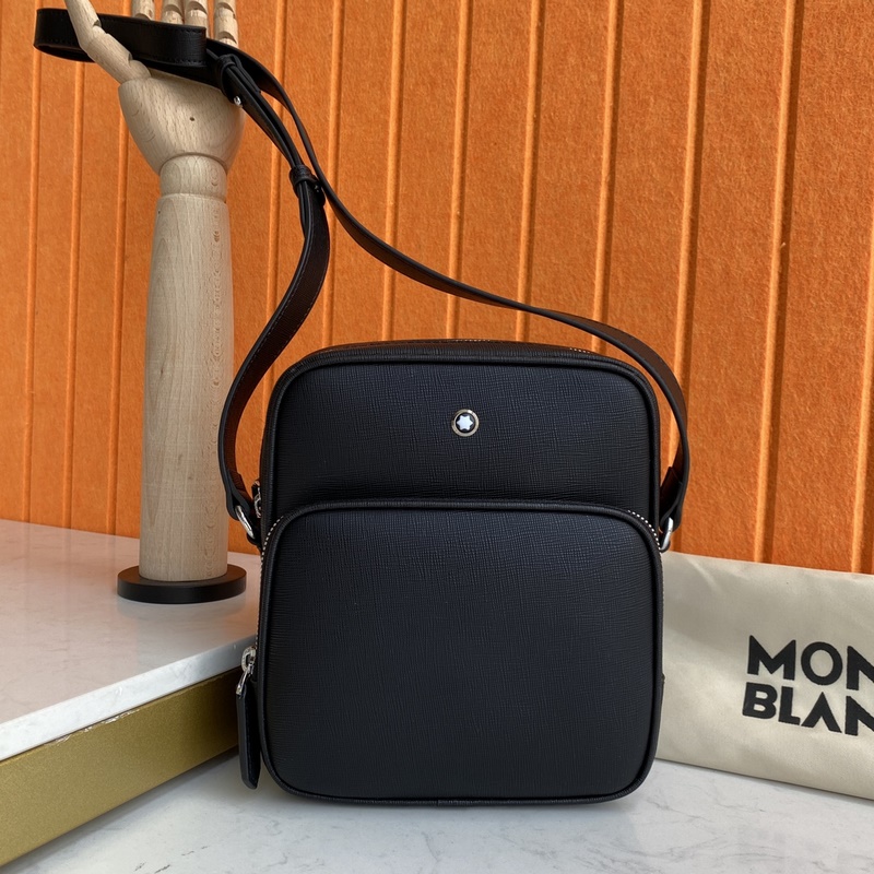 MONTBLANC 全新萬寶龍匠心系列郵差包 經典黑 型號：MB198165 材