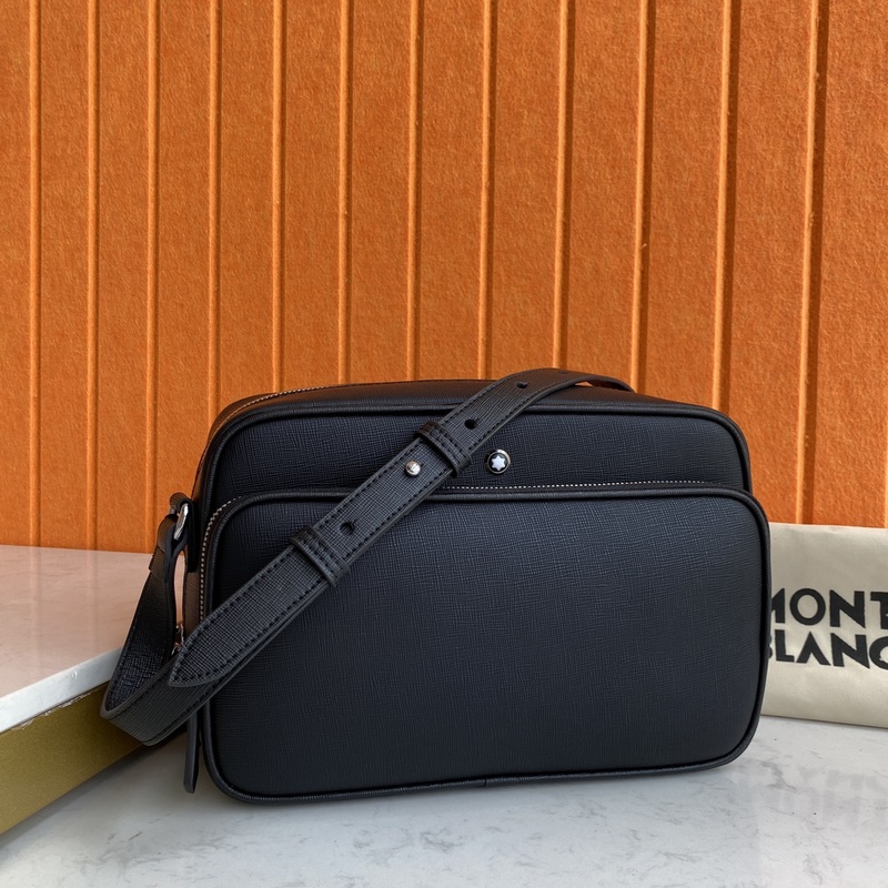MONTBLANC 全新萬寶龍匠心系列郵差包 經典黑 型號：MB198127 材